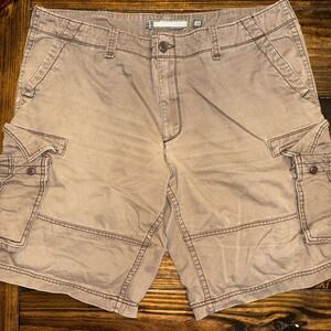 Old Navy Mens Cargo Shorts Size 40 Brown Cotton Twill Utility Multi-Pocket